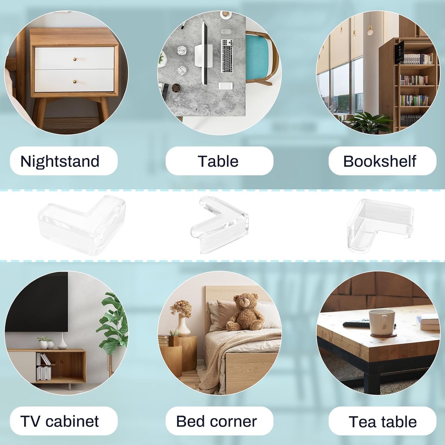 12 Pack Corner Protector, Table Protectors, Clear Furniture Edge Safety & Corner Guards Bumpers Cushion to Cover Table Edges & Sharp Furniture