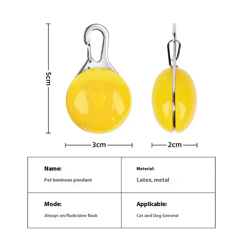 Led Luminous Dog Cat Collar Glowing Pendant Pet Leads Glow Accessories Bright Necklace Luminous Collar Night Safety Decoration