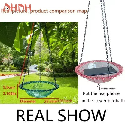 New Bird Flower Shaped Hanging Bird Feeder Birdbath for Garden Yard Farm Supplies Hummingbird Feeder Supplies Birdbath Bird Bath