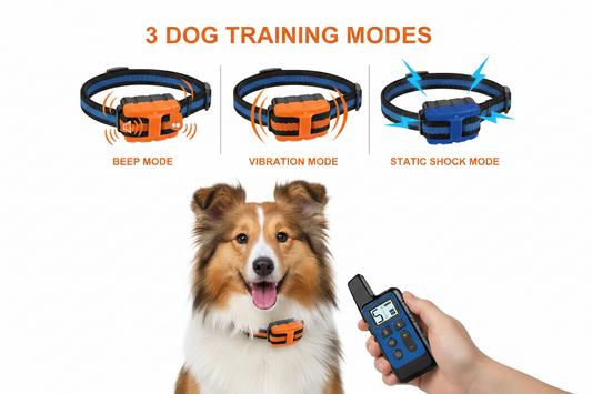 Anti Bark Dog Collar Electric Shock Vibration Sound with LED for Small Large Dogs