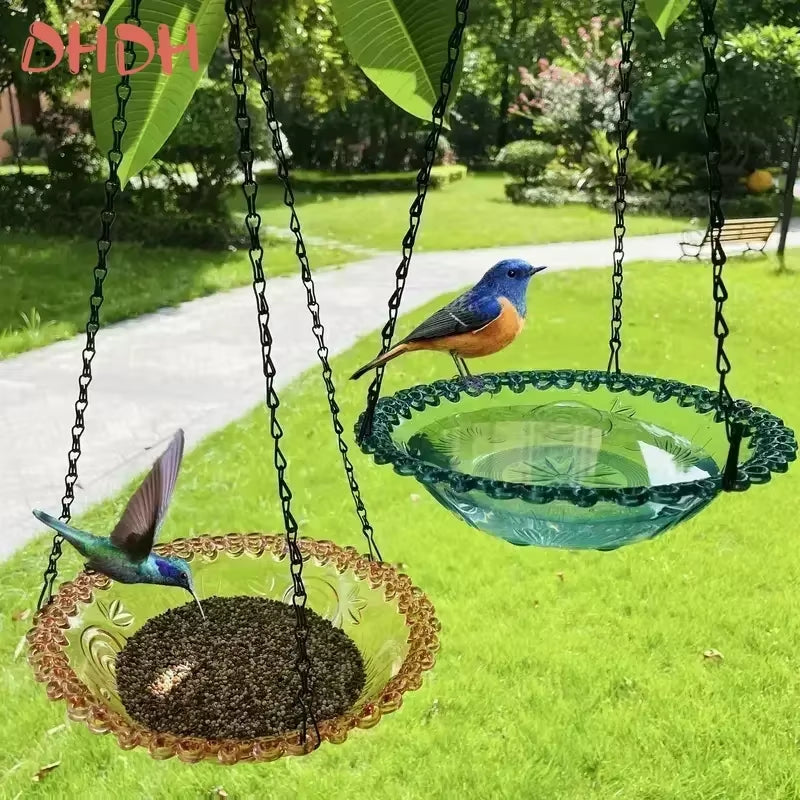 New Bird Flower Shaped Hanging Bird Feeder Birdbath for Garden Yard Farm Supplies Hummingbird Feeder Supplies Birdbath Bird Bath