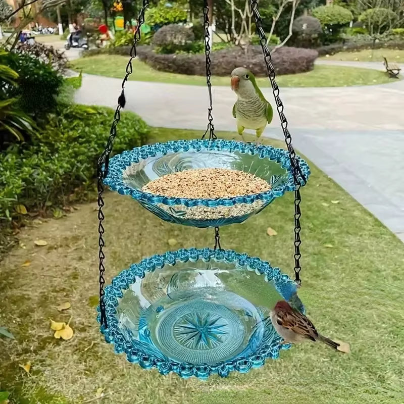 New Bird Flower Shaped Hanging Bird Feeder Birdbath for Garden Yard Farm Supplies Hummingbird Feeder Supplies Birdbath Bird Bath