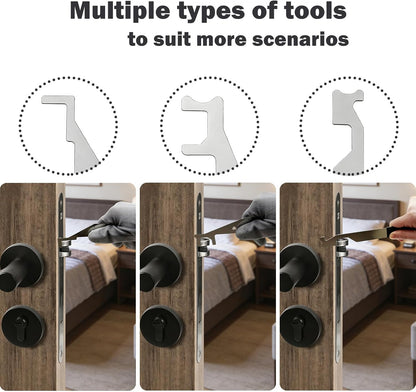 Firefighters' Door Opening Tools Multi-Purpose Kit,3 Pcs Spring Steel Pry Set,Door Lock Opener Tool for First Responders & Firefighter with Protective Gloves