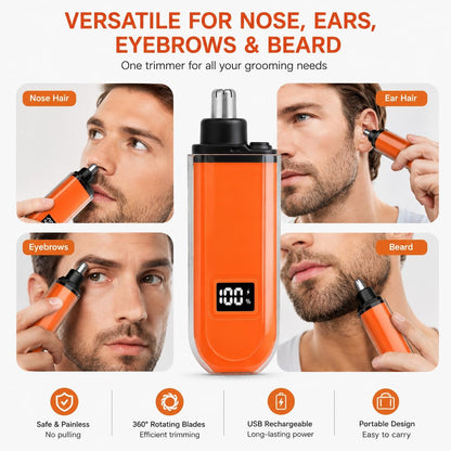 Electric Nose Hair Trimmer for Men Women, Rechargeable Mini Travel Trimmer for Nose and Ear Hair Clippers Portable Trimming with LED Display, Gift Choice