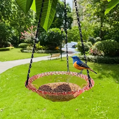 New Bird Flower Shaped Hanging Bird Feeder Birdbath for Garden Yard Farm Supplies Hummingbird Feeder Supplies Birdbath Bird Bath