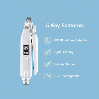 2-in-1 Electric Pet Nail Trimmer & Grinder with LED Light – Quiet Dog & Cat Nail File