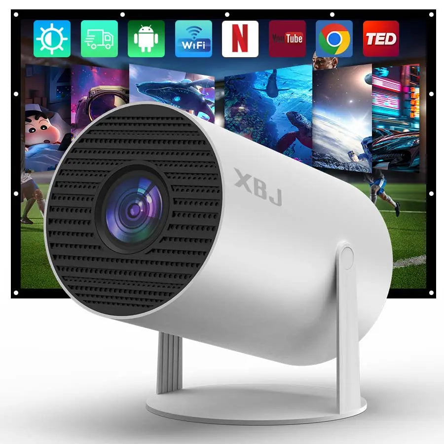 XBJ Diamond Projector 24/5G Wifi 360 Degree HD LED Multifunctional Projector with Built-In Speaker for Home Cinema Outdoor Use and 4K Decoding Ideal Holiday Gift Summerwins
