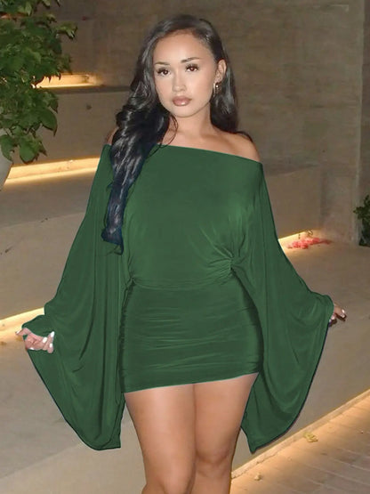 Women Spring Autumn Long Sleeve Party Club Evening Bodycon Mini Dress