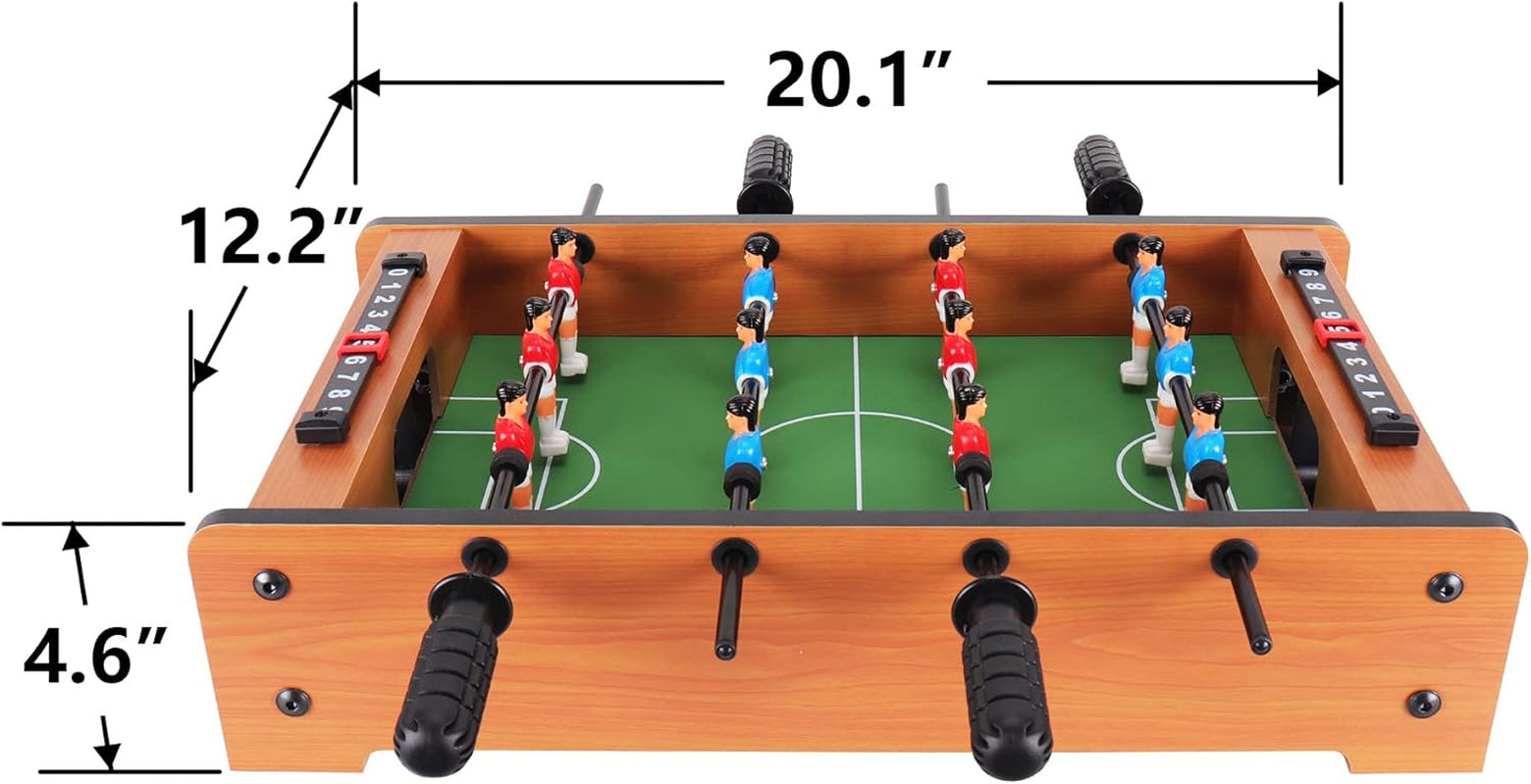 Mini Foosball Table (Upgrade) 20-Inch Foosball Table Adult Size Top Football/Soccer Game Table Easy to Store