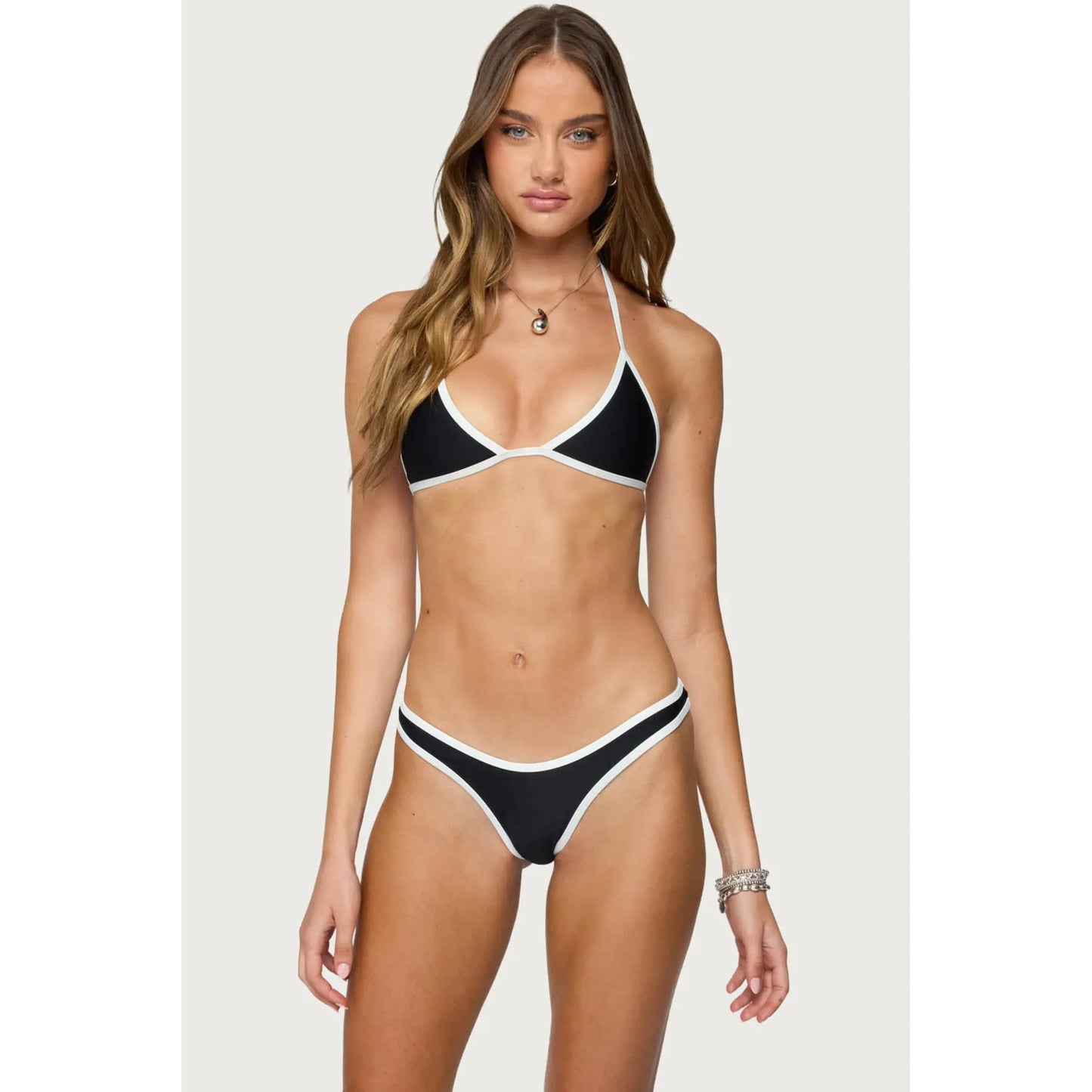 Dina Contrast Triangle Bikini Top
