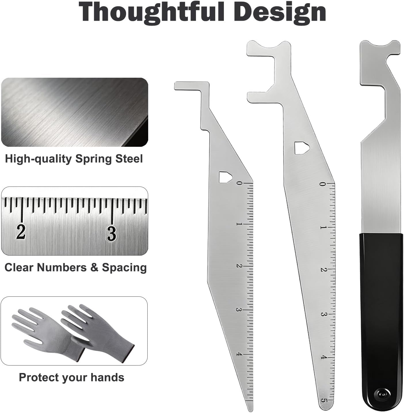Firefighters' Door Opening Tools Multi-Purpose Kit,3 Pcs Spring Steel Pry Set,Door Lock Opener Tool for First Responders & Firefighter with Protective Gloves
