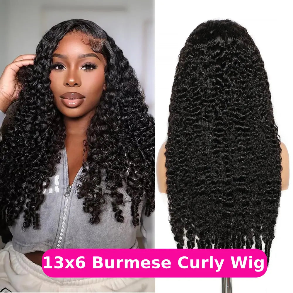 [28" = $117] 13X6 Deep Wave Lace Front Wig Human Hair 180 Density Wet and Wavy 13X4 Lace Frontal Wig Brazilian Burmese Curly Human Hair Wigs Pre Plucked Deep Curly 6X4 Glueless Wig 100% Virgin Human Hair Wigs Bling Hair Long Versatility Slight Shedding