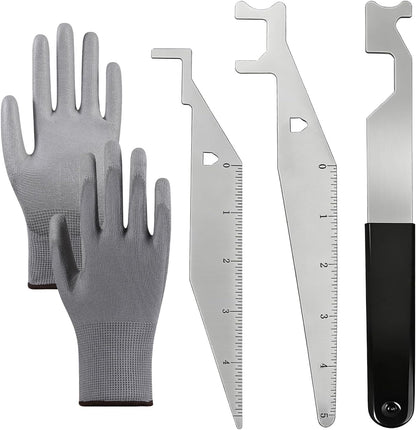 Firefighters' Door Opening Tools Multi-Purpose Kit,3 Pcs Spring Steel Pry Set,Door Lock Opener Tool for First Responders & Firefighter with Protective Gloves