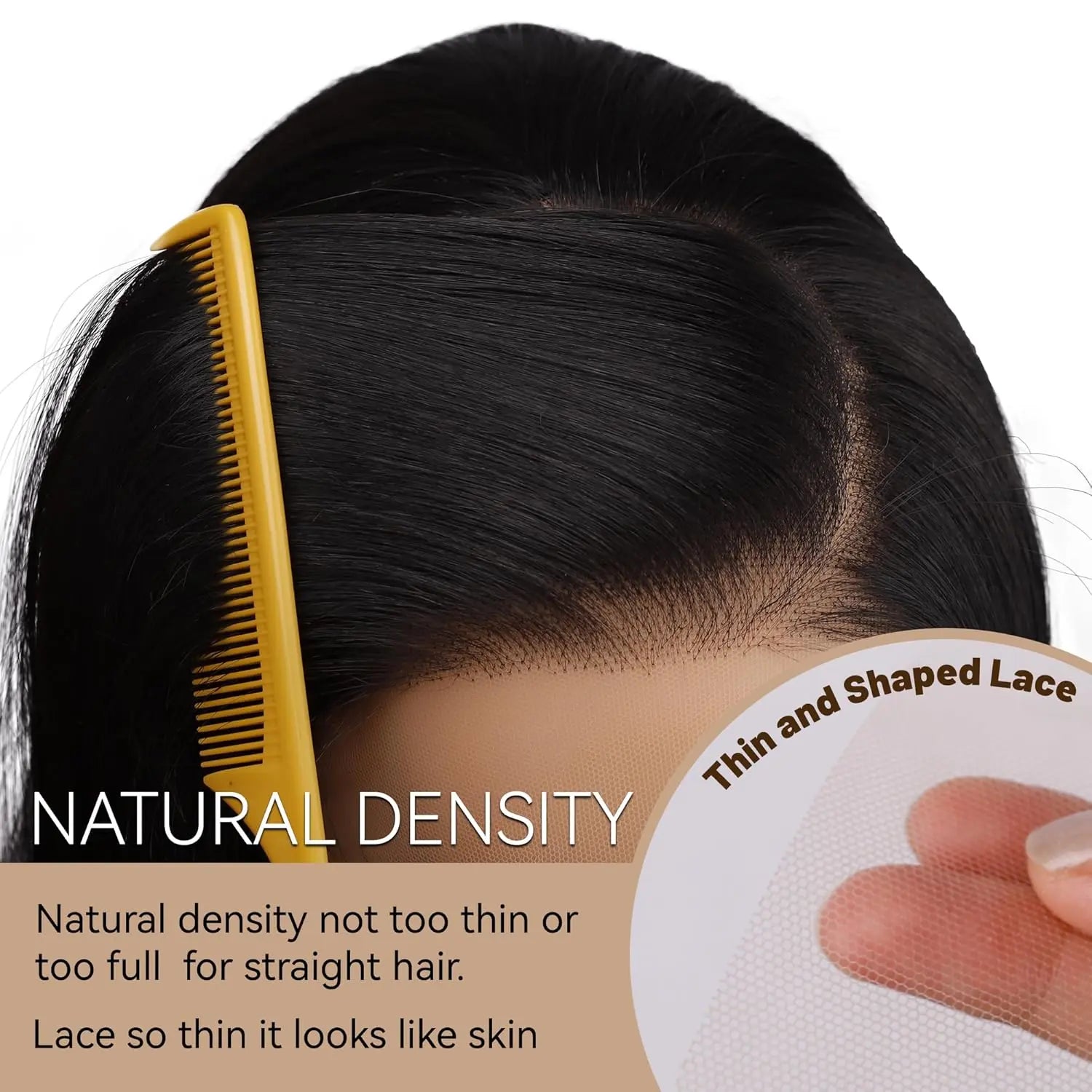 Lush Haute Synthetic Lace Front Wig 13X4 Lace Front Wigs Pre Plucked Long Straight Natural Black Wigs for Black Women 24Inch Ready to Wear Wigs with Baby Hair