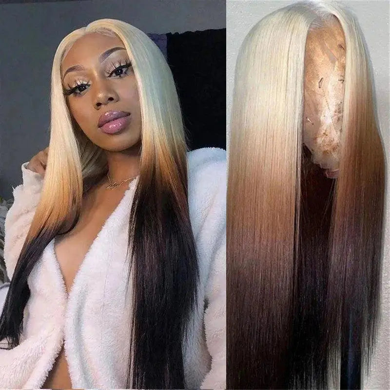 Lush Haute Synthetic Lace Front Wig 13X4 Lace Front Wigs Pre Plucked Long Straight Natural Black Wigs for Black Women 24Inch Ready to Wear Wigs with Baby Hair