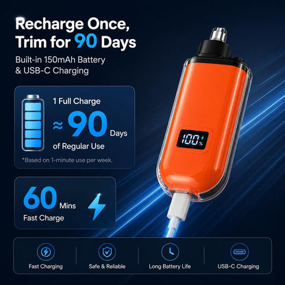 Electric Nose Hair Trimmer for Men Women, Rechargeable Mini Travel Trimmer for Nose and Ear Hair Clippers Portable Trimming with LED Display, Gift Choice
