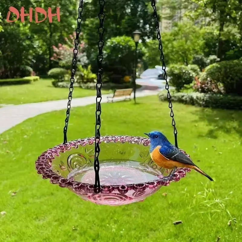 New Bird Flower Shaped Hanging Bird Feeder Birdbath for Garden Yard Farm Supplies Hummingbird Feeder Supplies Birdbath Bird Bath