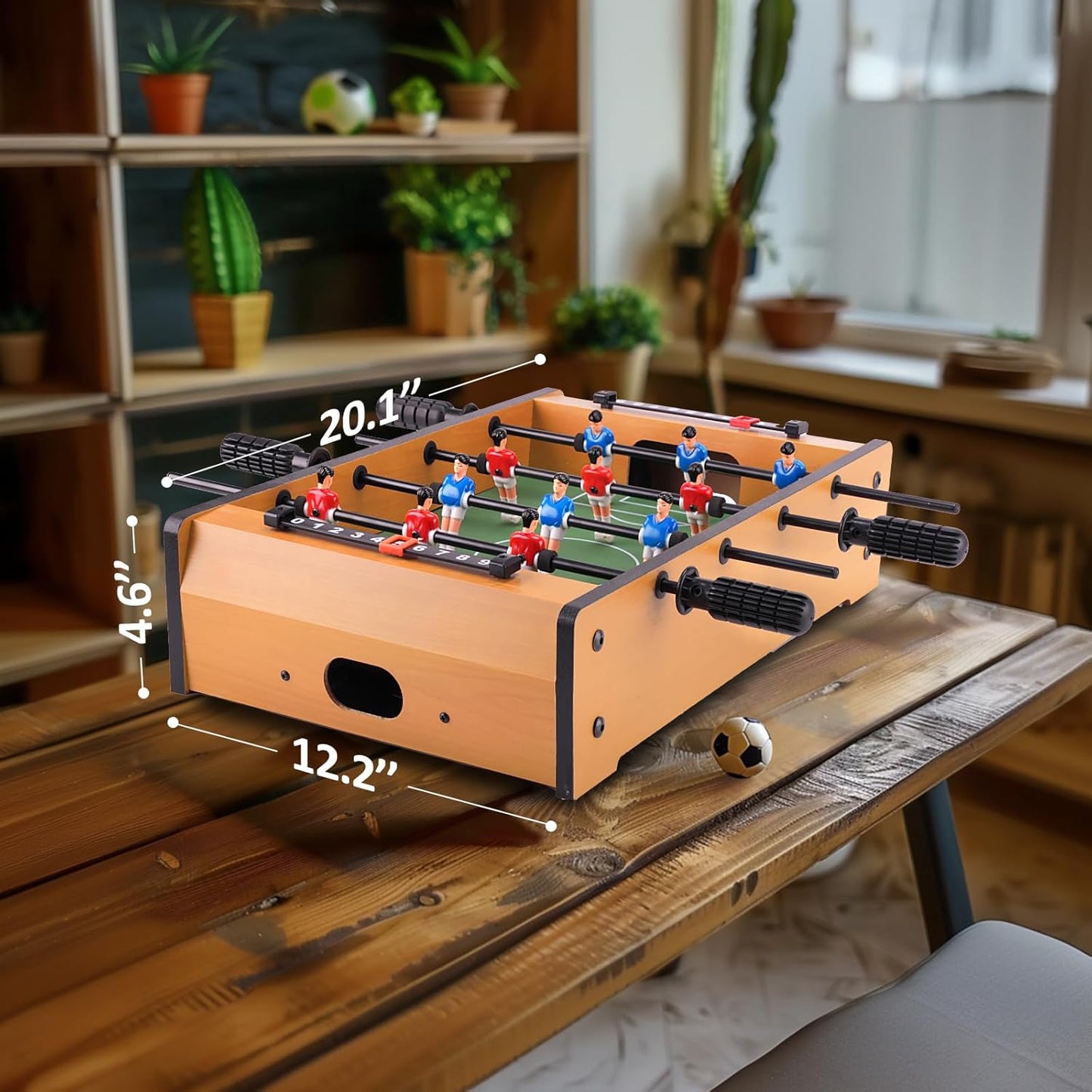 Mini Foosball Table (Upgrade) 20-Inch Foosball Table Adult Size Top Football/Soccer Game Table Easy to Store