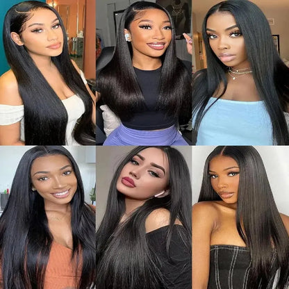 Lush Haute Synthetic Lace Front Wig 13X4 Lace Front Wigs Pre Plucked Long Straight Natural Black Wigs for Black Women 24Inch Ready to Wear Wigs with Baby Hair