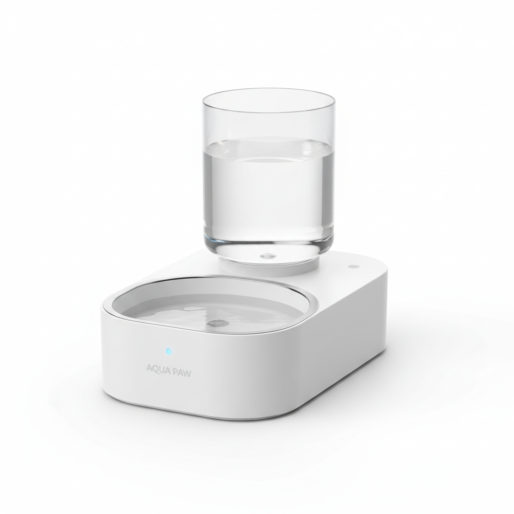 Self-filling automatic pet water bowl for dogs and cats