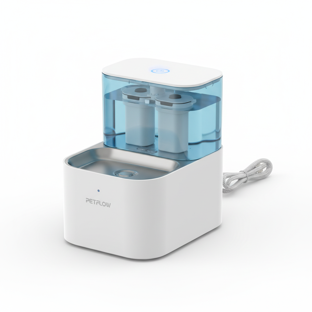 1200mL USB electric pet water fountain with auto filter and silent pump